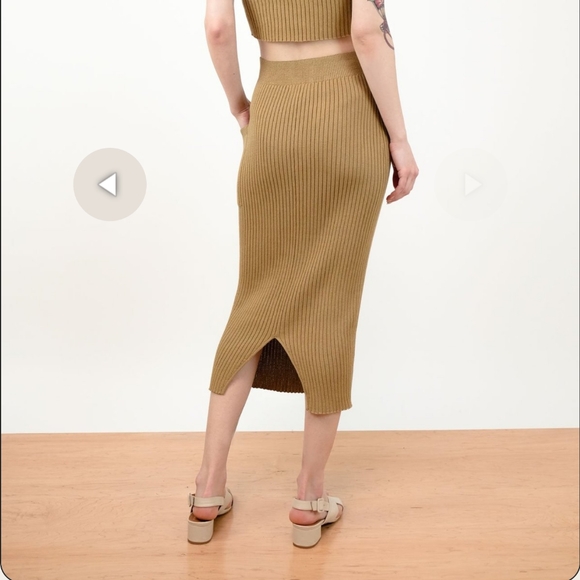 Micaela Greg Rae Rib Skirt in Bronze - Picture 2 of 7